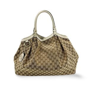 Gucci Sukey Tote Gg Canvas And Leather Brown Canvas Tote Bag Bag